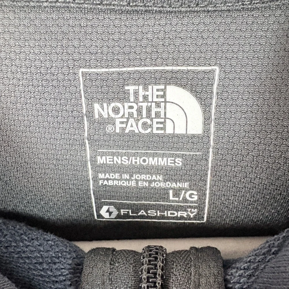 The North Face FlashDry Hoodie Mens Large Grey Good Full Zip Performance Jacket
